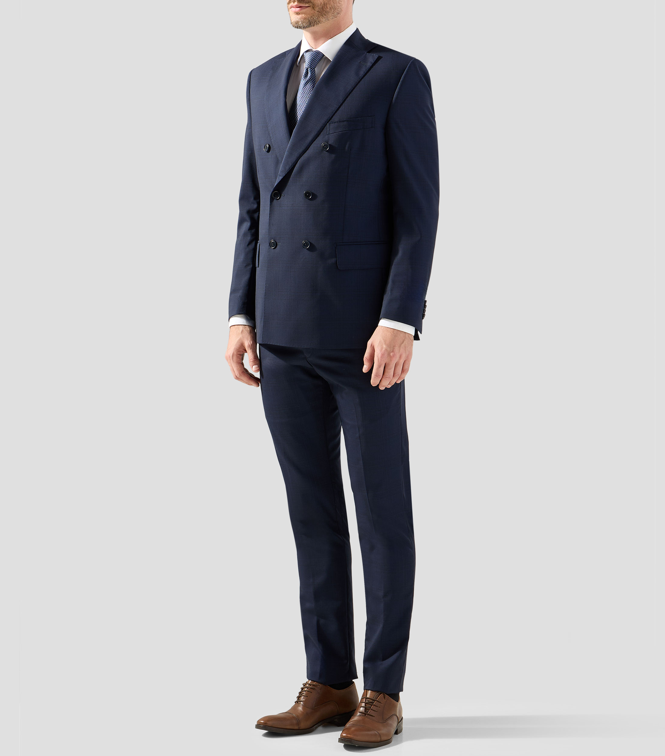 Traje de lana corte slim liso Hombre